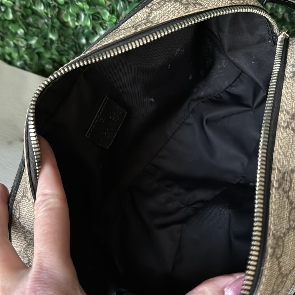 Gucci Beige GG Canvas Double Zip Toiletry Bag with COA - Picture 7 of 8